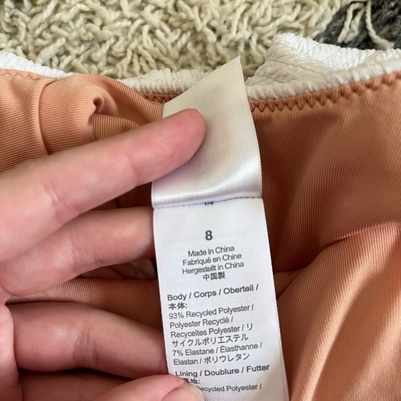 J CREW White Ribbed Scoop Back Swim Suit - sz 8 - Picture 5 of 5